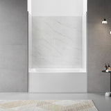 32-in X 60-in X 60-in Shower Wall Panel Kits for Bathtubs, Quick Install Polyurethane Composite Shower Wall Panel Surrounds, Glossy Surface Natural Marble Finish