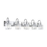 Modern Wall-Mounted Light Home Bedroom Bathroom Vanity Light Chrome Color Crystal Lampshade 5-Light E26 Bulb Wall Light