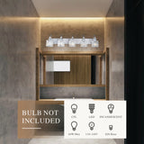 Modern Wall-Mounted Light Home Bedroom Bathroom Vanity Light Chrome Color Crystal Lampshade 5-Light E26 Bulb Wall Light