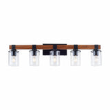 5-Light E26 Bulb Bathroom Lights Over Mirror, Rustic Vanity Light Fixture with Clear Glass Shade,Indoor Wall Lighting for Living Room,Bedroom, Kitchen