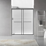 Frame Sliding Shower door, 56"-60" Width, 72" Height, 6 mm Clear Tempered Glass, Finish, Designed for Smooth Door Closing, Matte Black Finish