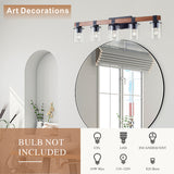 5-Light E26 Bulb Bathroom Lights Over Mirror, Rustic Vanity Light Fixture with Clear Glass Shade,Indoor Wall Lighting for Living Room,Bedroom, Kitchen