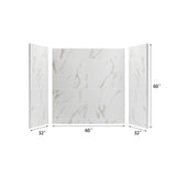 32-in X 60-in X 60-in Shower Wall Panel Kits , Quick Install Polyurethane Composite Shower Wall Panels Surrounds, Natural Marble Finish