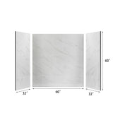 32-in X 60-in X 60-in Shower Wall Panel Kits, Quick Install Polyurethane Composite Shower Wall Panel Surrounds, Glossy Surface Natural Marble Finish