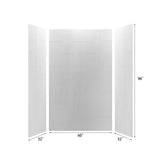 32-in X 60-in X 96-in Solid Surface Shower Wall Panel Kits , Quick Install, Cuttable Shower Surrounds, Stacked Block in a Staggered Vertical Pattern, Matte White Finish