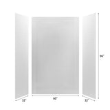 36-in X 60-in X 96-in Solid Surface Shower Wall Panel Kits , Quick Install, Cuttable Shower Surrounds, Raised Stone Pattern, Matte White Finish