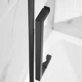 60"W x 60"H Bathtub Glass Frameless Single Sliding Shower Tub Door, 3/8"(10mm) Clear Tempered Glass, Glass Door For Bathroom, Matt Black Finish