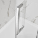 60"W x 60"H Bathtub Glass Frameless Single Sliding Shower Tub Door, 3/8"(10mm) Clear Tempered Glass, Glass Door For Bathroom, Chrome Finish