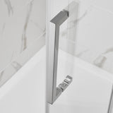 60"W x 60"H Bathtub Glass Frameless Single Sliding Shower Tub Door, 3/8"(10mm) Clear Tempered Glass, Glass Door For Bathroom, Brushed Nickel Finish