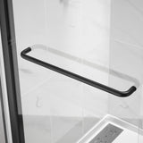 Framed Sliding Shower Door 56"-60"W x 75"H, Bypass Double Sliding Glass Door with 1/4"(6mm) Clear Glass, Matt Black Finish