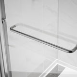 Framed Sliding Shower Door 56"-60"W x 75"H, Bypass Double Sliding Glass Door with 1/4"(6mm) Clear Glass, Brushed Nickel Finish