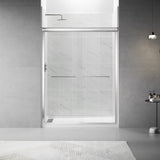 Framed Sliding Shower Door 56"-60"W x 75"H, Bypass Double Sliding Glass Door with 1/4"(6mm) Clear Glass, Chrome Finish