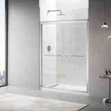 Framed Sliding Shower Door 56"-60"W x 75"H, Bypass Double Sliding Glass Door with 1/4"(6mm) Clear Glass, Chrome Finish