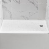 60'' L x 32'' W x 4'' H Tile Shower Base, Right Drain, Solid Surface Single Threshold Shower Pan Including 304 Stainless Steel Drain Cover