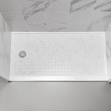 60'' L x 32'' W x 4'' H Tile Shower Base, Left Drain, Solid Surface Single Threshold Shower Pan Including 304 Stainless Steel Drain Cover