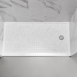 60'' L x 32'' W x 4'' H Tile Shower Base, Right Drain, Solid Surface Single Threshold Shower Pan Including 304 Stainless Steel Drain Cover