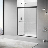 Framed Sliding Shower Door 56"-60"W x 75"H, Bypass Double Sliding Glass Door with 1/4"(6mm) Clear Glass, Matt Black Finish