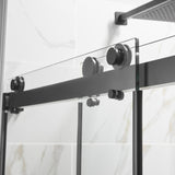 60"W x 60"H Bathtub Glass Double Sliding Shower Tub Door, 3/8"(10mm) Clear Tempered Glass, Glass Door For Bathroom, Matt Black Finish